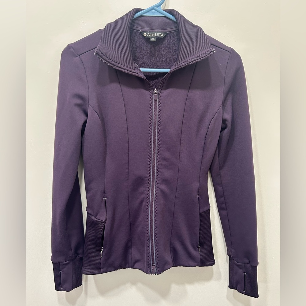 Athleta Jacket Size XS Regal Plum‎ Women's Ridge Full Zip Thumb Holes